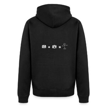 Photography Lovers Camera Stick Figures - Unisex Premium Organic Zip Hoodie - black - Back - Nico (187cm)