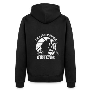 Liebhaber der Fotografie Ich bin ein Fotograf & - Unisex Premium Bio Zip Hoodie - Schwarz - Hinten - Nico (187cm)