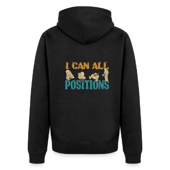 Photographe de l’appareil photo Je peux gérer toutes les positions - Veste à capuche bio Premium Unisexe - noir - Dos - Nico (187cm)