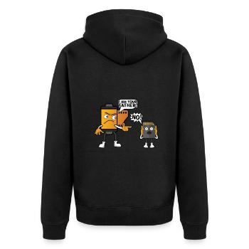 Fotografie Ich bin dein Vater Fotograf - Unisex Premium Bio Zip Hoodie - Schwarz - Hinten - Nico (187cm)