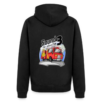 3 ans Jeune pompier camion voiture - Veste à capuche bio Premium Unisexe - noir - Dos - Nico (187cm)