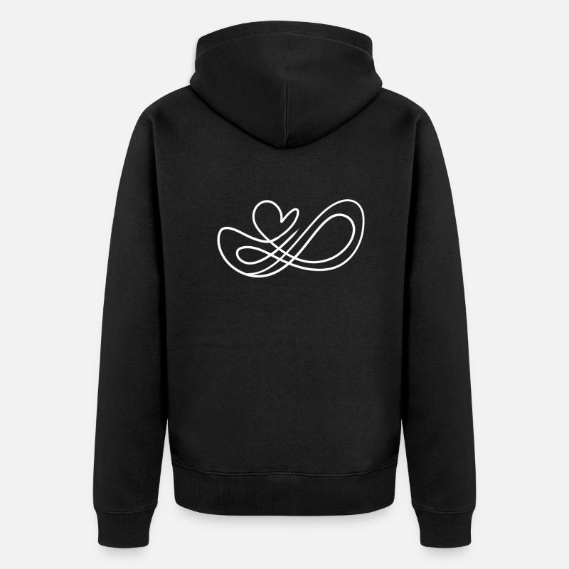 Amour de cœur infini - Veste à capuche bio Premium Unisexe - noir