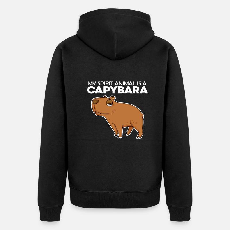 Capybara Wasserschwein - Veste à capuche bio Premium Unisexe - noir