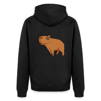 Capybara Wasserschwein - Veste à capuche bio Premium Unisexe - noir - Dos - Nico (187cm)