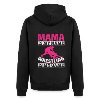 Wrestler Mama est mon nom Wrestling is my - Veste à capuche bio Premium Unisexe - noir - Dos - Nico (187cm)