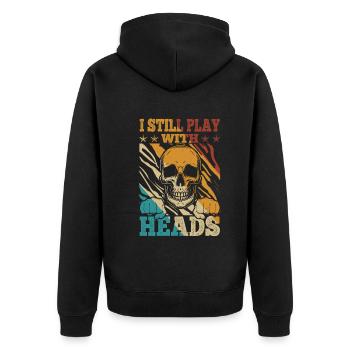 Wrestling Fighter I still play with Heads - Unisex Premium Organic Zip Hoodie - black - Back - Nico (187cm)
