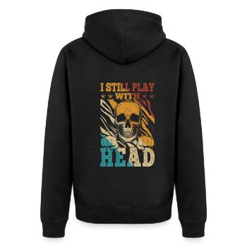 Wrestling Fighter I still play with Head - Unisex Premium Organic Zip Hoodie - black - Back - Nico (187cm)