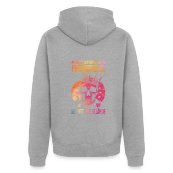 Joueurs de poker - Reposez votre roi des joueurs de poker - Veste à capuche bio Premium Unisexe - gris chiné - Dos - Nico (187cm)