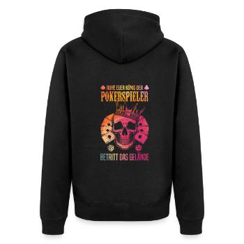 Joueurs de poker - Reposez votre roi des joueurs de poker - Veste à capuche bio Premium Unisexe - noir - Dos - Nico (187cm)