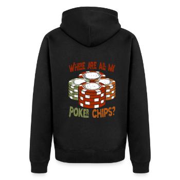 Joueurs de poker Où sont tous mes jetons de poker Poker - Veste à capuche bio Premium Unisexe - noir - Dos - Nico (187cm)