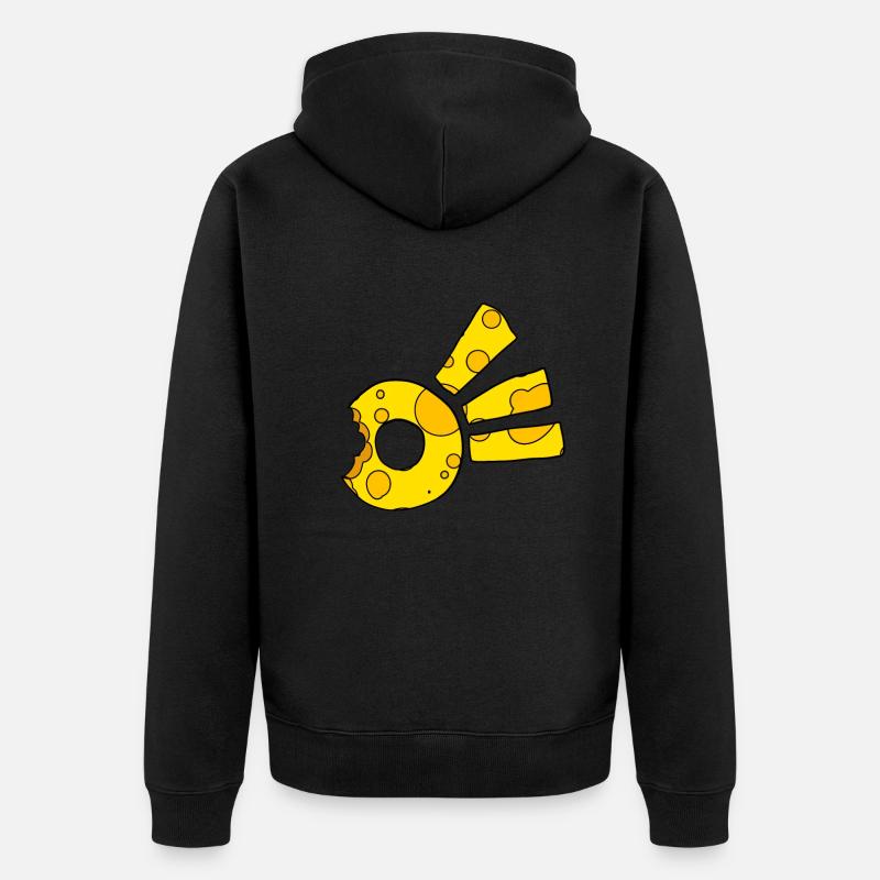 Käse Komet Symbol - Unisex Premium Bio Zip Hoodie - Schwarz