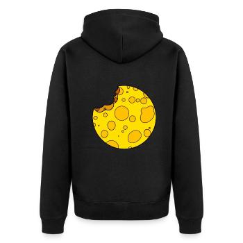 Käse - Unisex Premium Bio Zip Hoodie - Schwarz - Hinten - Nico (187cm)