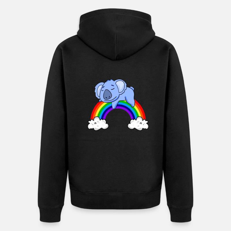 Koala arc-en-ciel - Veste à capuche bio Premium Unisexe - noir