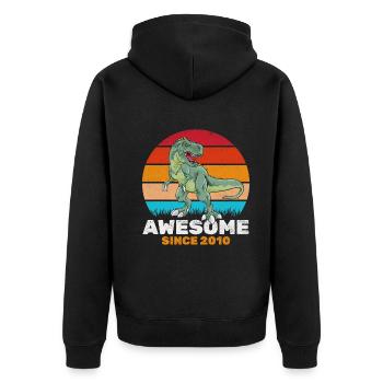 Fantastique depuis 2010 Amateur de dinosaures Dino - Veste à capuche bio Premium Unisexe - noir - Dos - Nico (187cm)