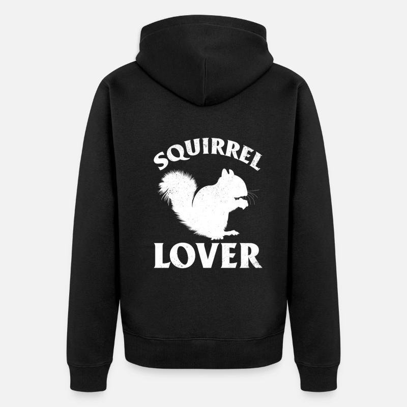 Écureuil amoureux écureuil doux - Veste à capuche bio Premium Unisexe - noir