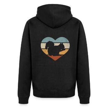 Squirrel Heart Squirrel Lover sweet - Unisex Premium Organic Zip Hoodie - black - Back - Nico (187cm)