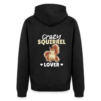 Squirrel Season Cute Squirrel Crazy Squirrel - Unisex Premium Bio Zip Hoodie - Schwarz - Hinten - Nico (187cm)