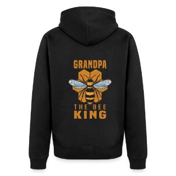 Beekeeper Grandpa The Bee King Honey Bee Grandpa Beekeeper - Unisex Premium Organic Zip Hoodie - black - Back - Nico (187cm)