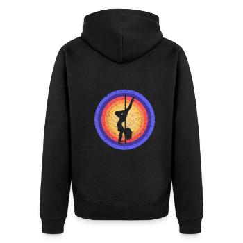 Pole Dancing Girls Silhouette Pole Dancer Pole - Unisex Premium Organic Zip Hoodie - black - Back - Nico (187cm)