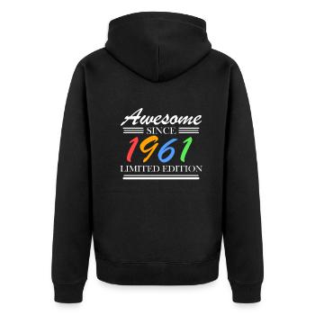 1961 - Born 1961 - Fantastic since 1961 - Unisex Premium Organic Zip Hoodie - black - Back - Nico (187cm)