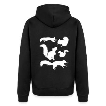 Squirrel, cute squirrel lover, - Unisex Premium Organic Zip Hoodie - black - Back - Nico (187cm)