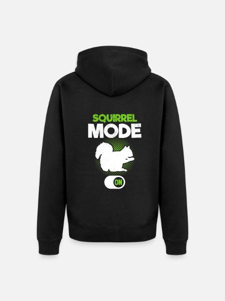 Squirrel mode on squirrel, funny - Unisex Premium Organic Zip Hoodie - black