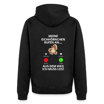 Eichhörnchen Meine Eichhörnchen Rufen Lustige - Unisex Premium Bio Zip Hoodie - Schwarz - Hinten - Nico (187cm)
