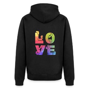 Squirrel Love Squirrels Cute Squirrel - Unisex Premium Organic Zip Hoodie - black - Back - Nico (187cm)