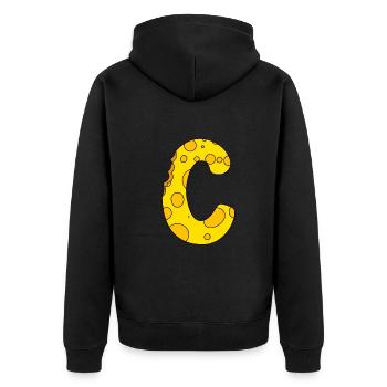 Lettre C - Veste à capuche bio Premium Unisexe - noir - Dos - Nico (187cm)