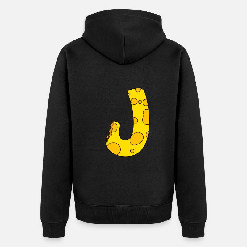 Buchstabe J - Unisex Premium Bio Zip Hoodie - Schwarz