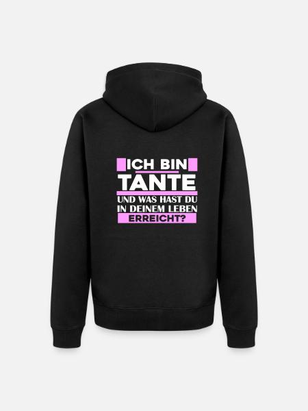 Ich bin Tante - Unisex Premium Bio Zip Hoodie - Schwarz