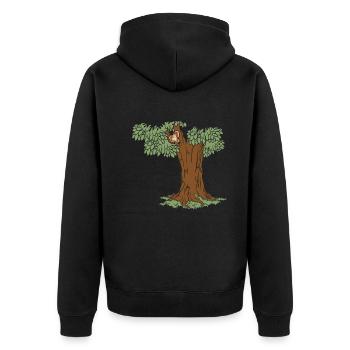 Écureuil Arbre Écureuil Amoureux - Veste à capuche bio Premium Unisexe - noir - Dos - Nico (187cm)