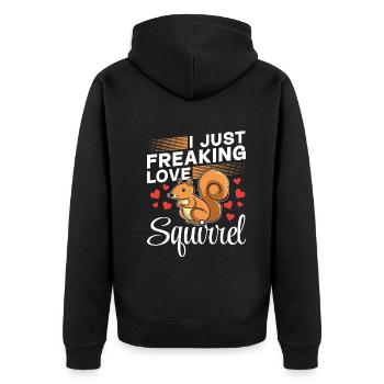 Squirrel Owner Squirrel Lover I Just - Unisex Premium Organic Zip Hoodie - black - Back - Nico (187cm)