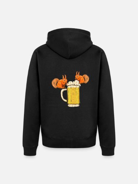 Squirrel, funny squirrel, squirrel - Unisex Premium Organic Zip Hoodie - black