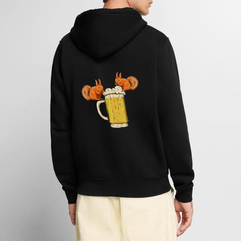 Eichhörnchen, lustiges Eichhörnchen, Eichhörnchen Unisex Premium Bio Zip Hoodie
