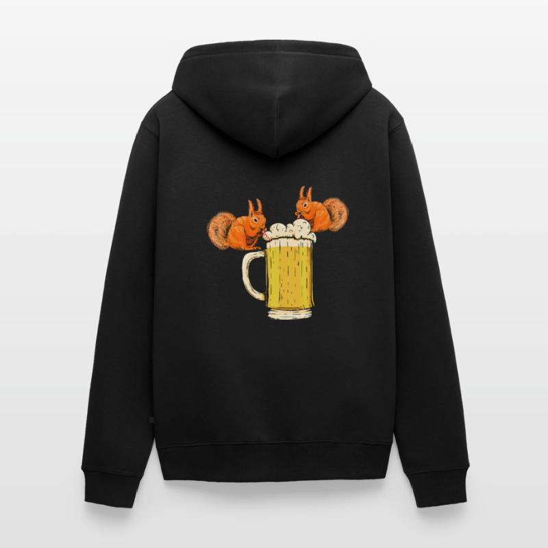 Eichhörnchen, lustiges Eichhörnchen, Eichhörnchen Unisex Premium Bio Zip Hoodie