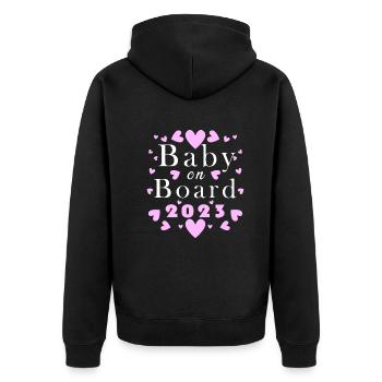 Bébé 2023Fille enceinte 2023 Grossesse - Veste à capuche bio Premium Unisexe - noir - Dos - Nico (187cm)