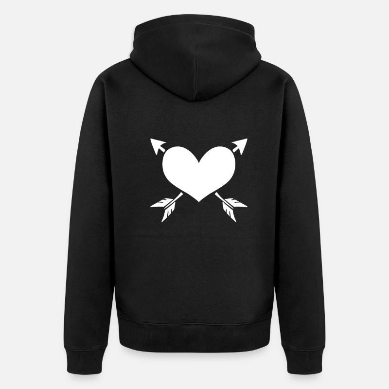 Flèche de cœur - Veste à capuche bio Premium Unisexe - noir