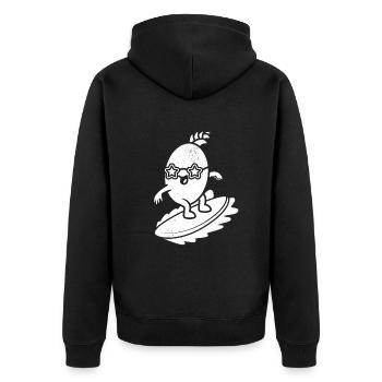 Surfer Wassersurfen Lustiges Surfen Ananas Surfer - Unisex Premium Bio Zip Hoodie - Schwarz - Hinten - Nico (187cm)