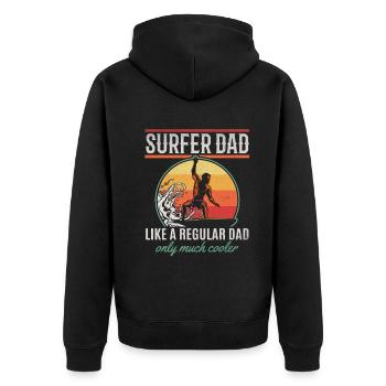 Surfer Dad Like A Normal Dad Nur viel cooler - Dad - Unisex Premium Bio Zip Hoodie - Schwarz - Hinten - Nico (187cm)