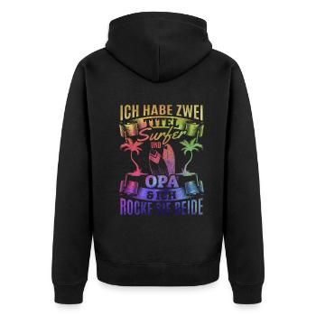 Surfing Opa Surfen Wellenreiten Surfbrett Surfing - Unisex Premium Bio Zip Hoodie - Schwarz - Hinten - Nico (187cm)