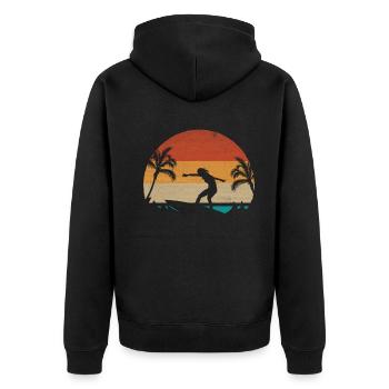 Retro Surf Water Surfer Lady Surf Planche de surf - Veste à capuche bio Premium Unisexe - noir - Dos - Nico (187cm)