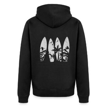 Water Surfing Surfboard Surfer Water Surfer - Unisex Premium Organic Zip Hoodie - black - Back - Nico (187cm)