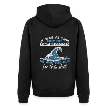 Surf d’eau Surf Surf Surfer Drôle Surfeur Drôle - Veste à capuche bio Premium Unisexe - noir - Dos - Nico (187cm)