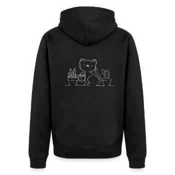 Amoureux des chats Chat mignon - Veste à capuche bio Premium Unisexe - noir - Dos - Nico (187cm)