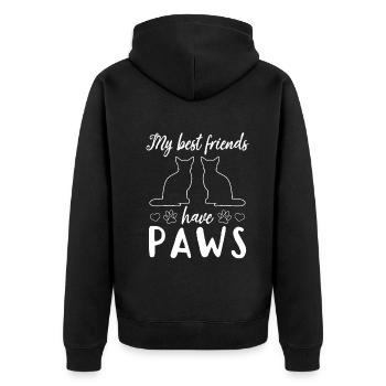 Propriétaire de chat Mes meilleurs amis ont des pattes - Veste à capuche bio Premium Unisexe - noir - Dos - Nico (187cm)