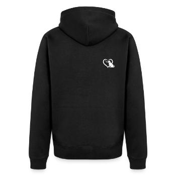 Hundeherz Hundehalter Niedlicher Hundeliebhaber - - Unisex Premium Bio Zip Hoodie - Schwarz - Hinten - Nico (187cm)
