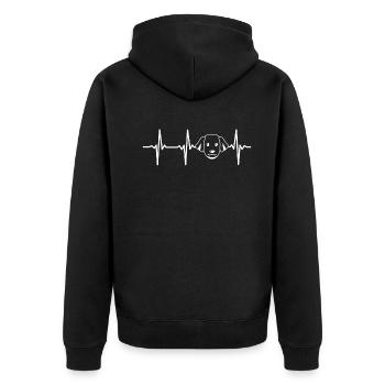 Hundegesicht Hundehalter Hundeliebhaber - Hund Her - Unisex Premium Bio Zip Hoodie - Schwarz - Hinten - Nico (187cm)