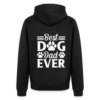 Dog Daddy - Dog Owner Daddy Dog Lovers - B - Unisex Premium Organic Zip Hoodie - black - Back - Nico (187cm)