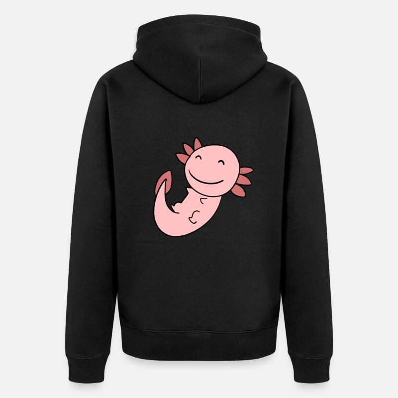 Axolotl Rose Doux - Veste à capuche bio Premium Unisexe - noir